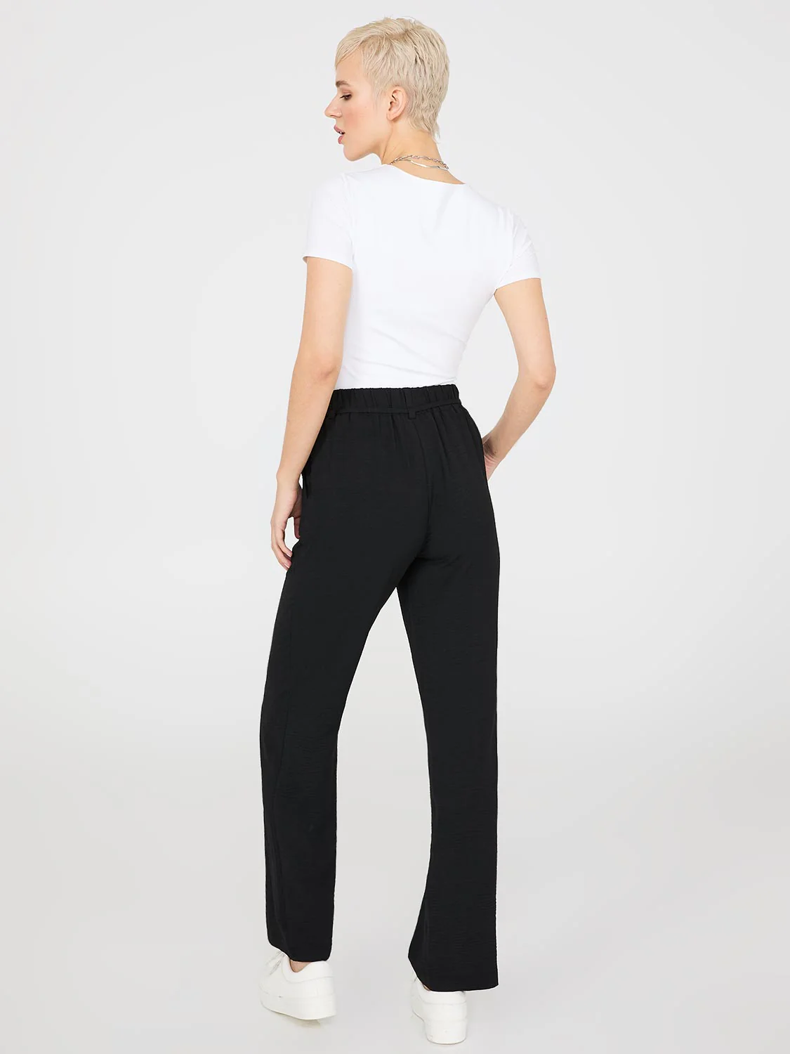 Wide-Leg Long Length Pants With Porkchop Pockets