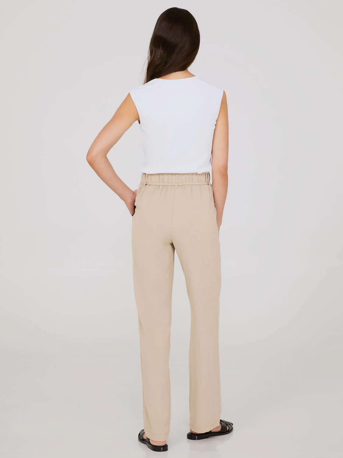 Wide-Leg Long Length Pants With Porkchop Pockets