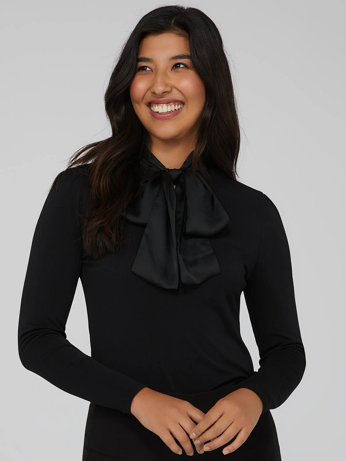 Oversized Satin Bow Top